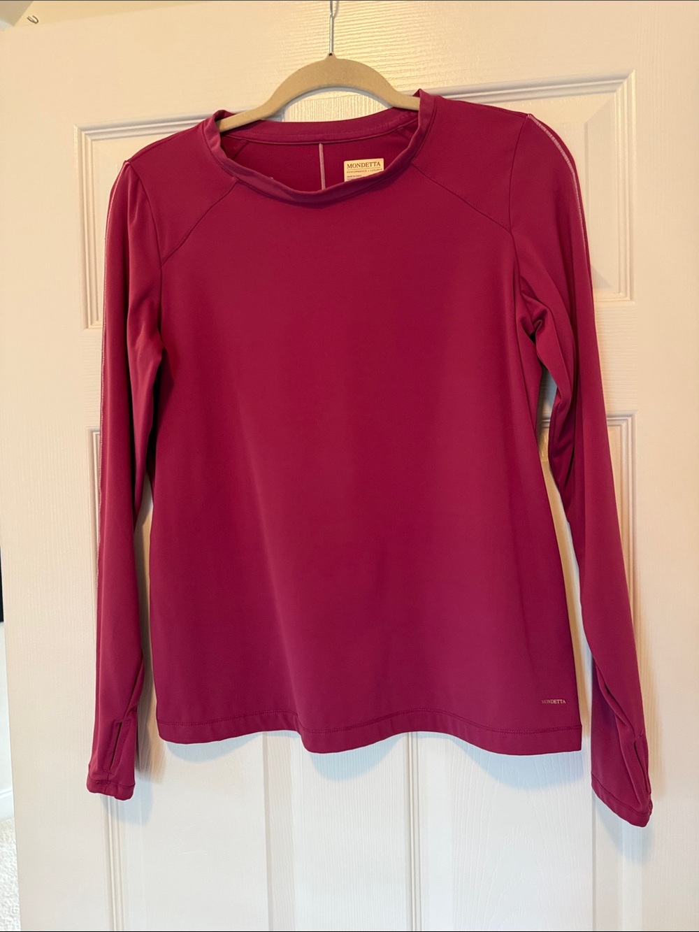 Mondetta Long Sleeve Performance Top — Raspberry/Plum
